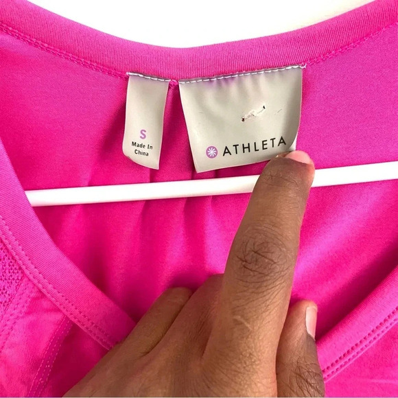 ATHLETA  Velocity Tee Hot Pink Top S - Picture 4 of 4